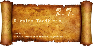 Ruzsics Terézia névjegykártya