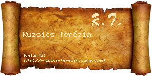 Ruzsics Terézia névjegykártya